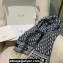 Dior Oblique Scarf in Navy Blue Cashmere and Wool 45x200cm 2024