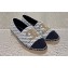 Chanel Gold CC Logo Tweed Espadrilles G29762 Black/White 2024