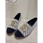 Chanel Gold CC Logo Tweed Espadrilles G29762 Black/White 2024