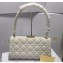 Dior Top Handle Bag in White Cannage Lambskin 2024