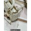 Dior Small Lady D-Joy Bag in White Cannage Lambskin with Gold-Finish Butterfly Studs 2024