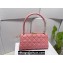 Dior Top Handle Bag in Pink Cannage Lambskin 2024