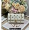 Miss Dior Mini Bag in White Cannage Lambskin with Gold-Finish Butterfly Studs 2024