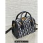 Dior Small Boston Bag in Blue Oblique Jacquard 2024