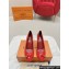 Louis Vuitton Stiletto Heel Pumps in Patent Leather Red with Bow Knot