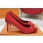 Louis Vuitton Stiletto Heel Pumps in Patent Leather Red with Bow Knot