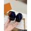 Louis Vuitton Patent Leather Madeleine Flat Ballerinas Blue with Crystal LV Circle