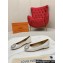Louis Vuitton Patent Leather Madeleine Flat Ballerinas White with Crystal LV Circle
