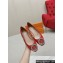 Louis Vuitton Patent Leather Madeleine Flat Ballerinas Red with Crystal LV Circle
