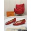 Louis Vuitton Patent Leather Madeleine Flat Ballerinas Red with Crystal LV Circle