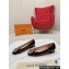 Louis Vuitton Patent Leather Madeleine Flat Ballerinas Burgundy with Crystal LV Circle