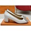 Louis Vuitton Patent Leather Madeleine Pumps White with Crystal LV Circle