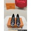 Louis Vuitton Patent Leather Madeleine Pumps Blue with Crystal LV Circle