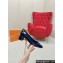 Louis Vuitton Patent Leather Madeleine Pumps Blue with Crystal LV Circle