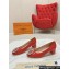 Louis Vuitton Patent Leather Madeleine Pumps Red with Crystal LV Circle