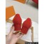 Louis Vuitton Patent Leather Madeleine Pumps Red with Crystal LV Circle
