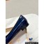 Louis Vuitton Patent Leather Madeleine Flat Ballerinas Blue with Dauphine LV Initials