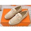 Hermes Faubourg loafer in suede goatskin beige argile with signature "H" detail 2024