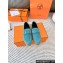 Hermes Faubourg loafer in suede goatskin bleu pinède with signature "H" detail 2024