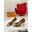 Louis Vuitton Monogram Canvas Brown and Nude Patent Leather Stiletto Heel Pumps with Bow