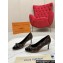 Louis Vuitton Monogram Canvas Coffee and Black Patent Leather Stiletto Heel Pumps with Bow