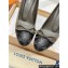 Louis Vuitton Patent Leather Gray and Monogram Canvas Stiletto Heel Pumps with Bow
