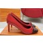 Louis Vuitton Patent Leather Red and Monogram Canvas Stiletto Heel Pumps with Bow