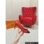 Louis Vuitton Patent Leather Red and Monogram Canvas Stiletto Heel Pumps with Bow