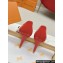 Louis Vuitton Patent Leather Red and Monogram Canvas Stiletto Heel Pumps with Bow