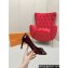 Louis Vuitton Patent Leather Burgundy and Monogram Canvas Stiletto Heel Pumps with Bow