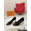 Louis Vuitton Patent Leather Burgundy and Monogram Canvas Stiletto Heel Pumps with Bow