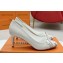 Louis Vuitton Patent Leather White and Monogram Canvas Stiletto Heel Pumps with Bow