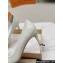 Louis Vuitton Patent Leather White and Monogram Canvas Stiletto Heel Pumps with Bow