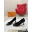 Louis Vuitton Patent Leather Black and Monogram Canvas Stiletto Heel Pumps with Bow