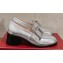 Roger Vivier Heel 5.5cm Viv' Rangers Strass Buckle Loafers in Leather Silver 2024
