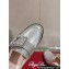 Roger Vivier Heel 5.5cm Viv' Rangers Strass Buckle Loafers in Leather Silver 2024