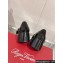 Roger Vivier Heel 5.5cm Viv' Rangers Strass Buckle Loafers in Patent Leather Black 2024