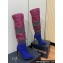 Giuseppe Zanotti Heel 9.5cm Gz Gala Caleido Knee High Boots Multicoloured Rhinestones Embroidery Pink/Blue 2024