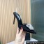 Aquazzura Heel 10.5cm Crystal Margarita Sling Pumps with clear PVC strap in Satin Black 2024