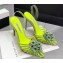 Aquazzura Heel 10.5cm Crystal Margarita Sling Pumps with clear PVC strap in Satin Green 2024