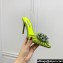 Aquazzura Heel 10.5cm Crystal Margarita Sling Pumps with clear PVC strap in Satin Green 2024