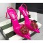Aquazzura Heel 10.5cm Crystal Margarita Pumps Satin Fuchsia 2024