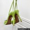 Aquazzura Heel 10.5cm Crystal Margarita Pumps Satin Green 2024