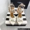 Aquazzura Heel 13.5cm Platform 4cm Olie Plateau Sandals in Satin White 2024
