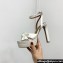 Aquazzura Heel 13.5cm Platform 4cm Olie Plateau Sandals in Satin White 2024