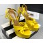 Aquazzura Heel 13.5cm Platform 4cm Olie Plateau Sandals in Satin Yellow 2024
