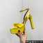 Aquazzura Heel 13.5cm Platform 4cm Olie Plateau Sandals in Satin Yellow 2024