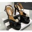 Aquazzura Heel 13.5cm Platform 4cm Yes Darling Sandals in Satin Black 2024