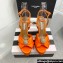 Aquazzura Heel 13.5cm Platform 4cm Yes Darling Sandals in Satin Orange 2024