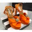 Aquazzura Heel 13.5cm Platform 4cm Yes Darling Sandals in Satin Orange 2024